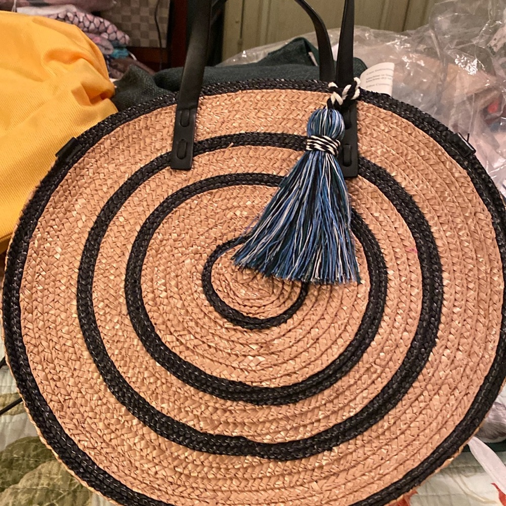 Rebecca minkoff straw circle tote